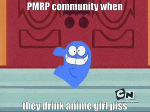 a cartoon character with an expression that reads, when the emp community is over, pmr com