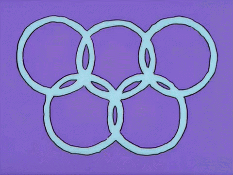 this is a picture of a pink and white graphic of an olympic ring