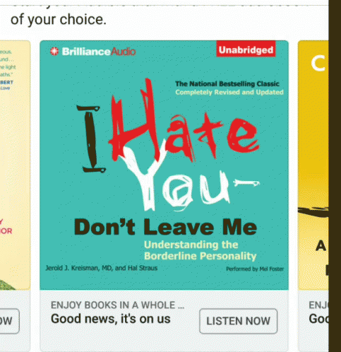 an email account for an audio book store with the words i hate you and don't leave me