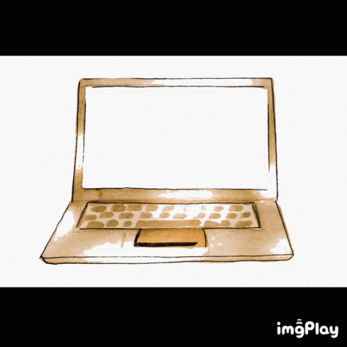 a watercolor picture of a computer with a black background