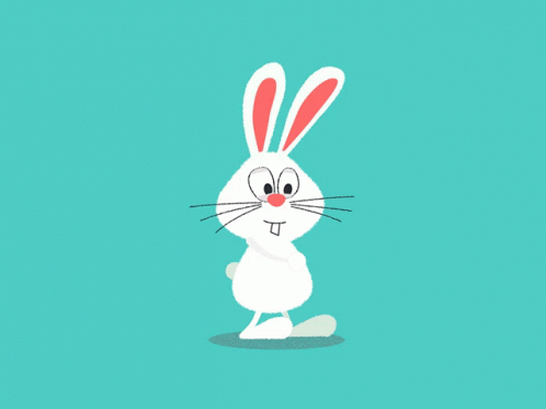a cartoon rabbit has an indifferent look on his face