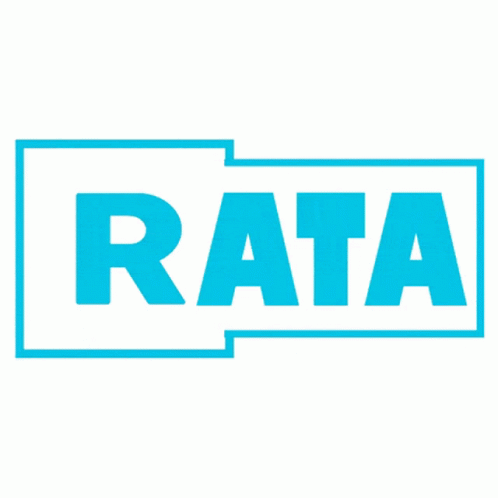 the rata logo in yellow on white background
