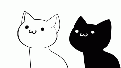 the outline of a cat and a cat's face
