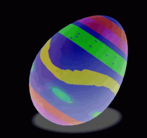 colorful egg on black background with colored lines