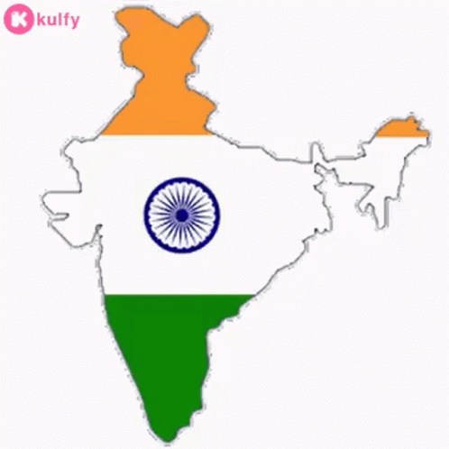 india map with the country's flag colors