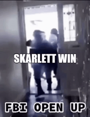 a poster that reads skarlett win, fight open up