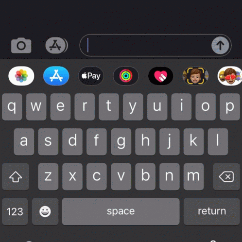 an iphone screen displaying the key board for a keyboard