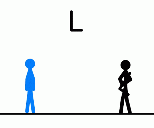 a man and a woman are looking at the letter l
