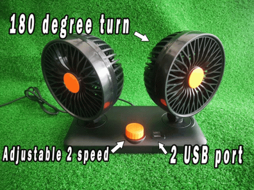 there are two black fan speakers connected together