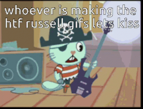 there is a cat wearing a pirate hat and holding a guitar