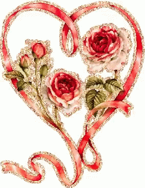 a heart - shaped frame decorated with roses and leaves