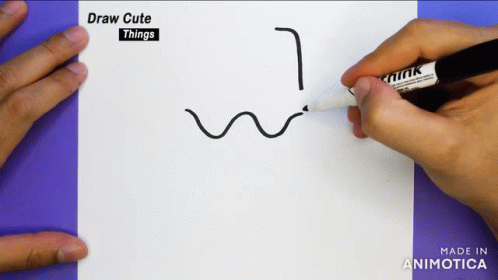 two hands writing an image with marker