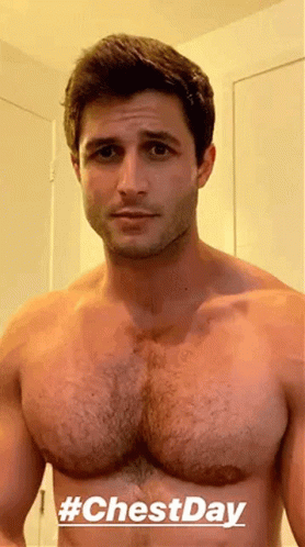 shirtless man with hairy chest and large 