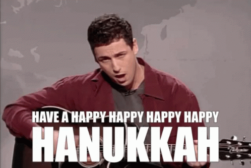 a man with an electric guitar playing the song hanukkah