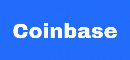 a white type in the middle of a orange background reads coinbase