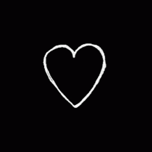 a black background with white lines that resemble a heart