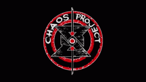 the logo for chaos project in a dark background