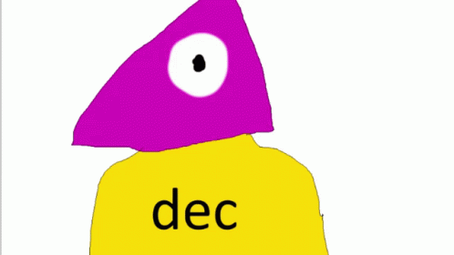 the word dec on a blue and purple illustration of a bird