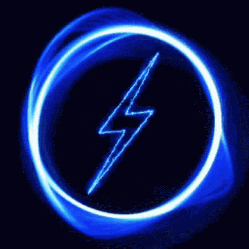 a red circle with a lightning symbol in it