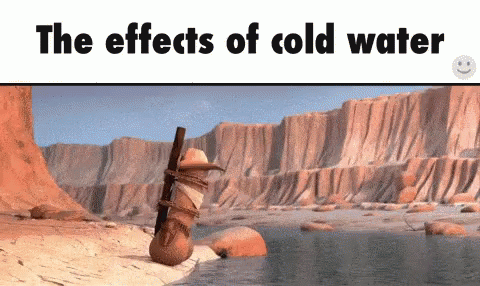 a newspaper clipping with text that says the effects of cold water