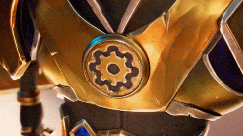 a closeup of the armor worn by an unknown character