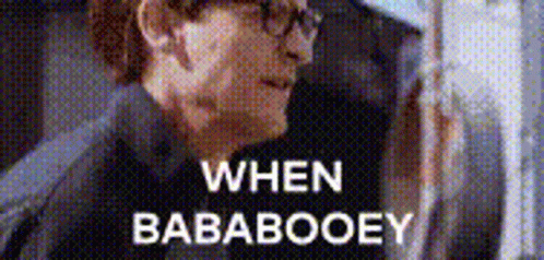 a person in glasses and a white shirt with the words when bababoey was a man