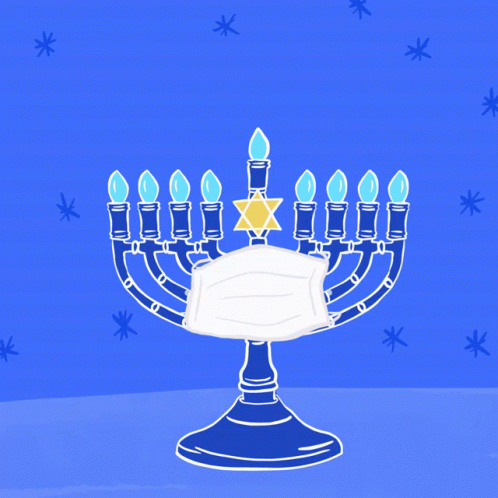 a colorful hanzzah menorah with candles on it
