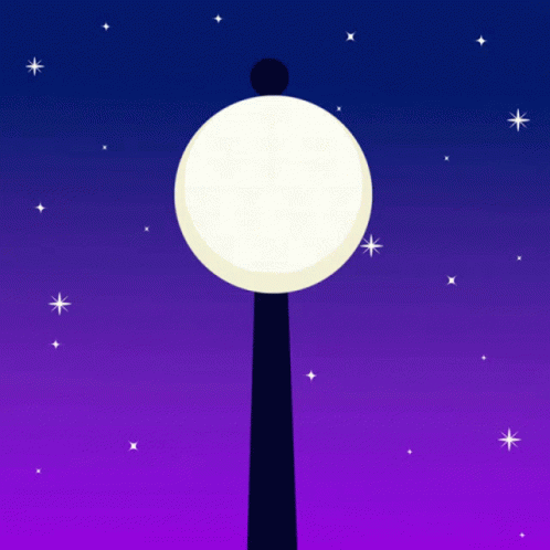 a street lamp on a red background and stars