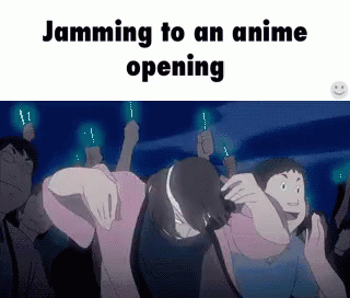 the poster says jumping to an anime opening