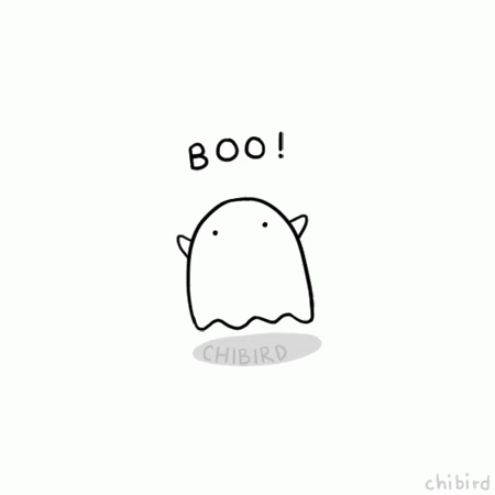 a cartoon picture with the words boo and a ghost