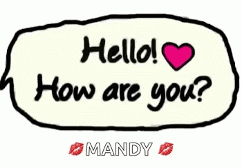 an email message with the words hello, how are you? and a heart in purple on