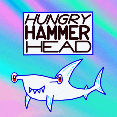 the hungry hammer head logo on a phone