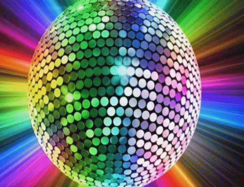 colorful disco ball on a multicolored background