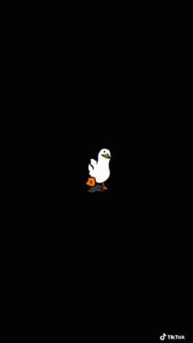 an animated white bird with blue eyes in the dark
