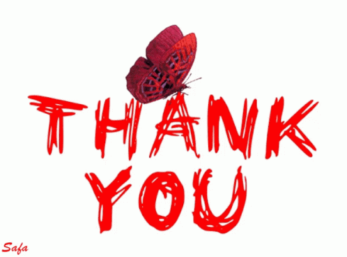 an image of a thank you erfly with blue ink