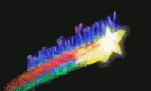 an image of a colorful, long rainbow - shaped tooth brush