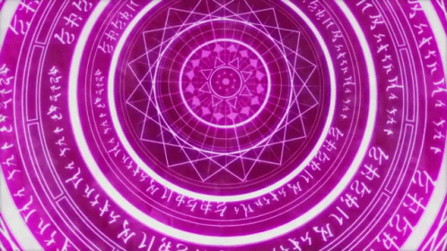 a pink colored psychedelic print with many circles