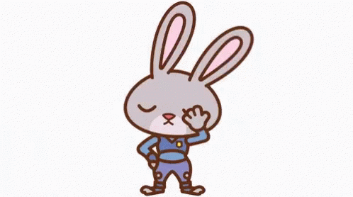 a drawing of a rabbit with a small bow
