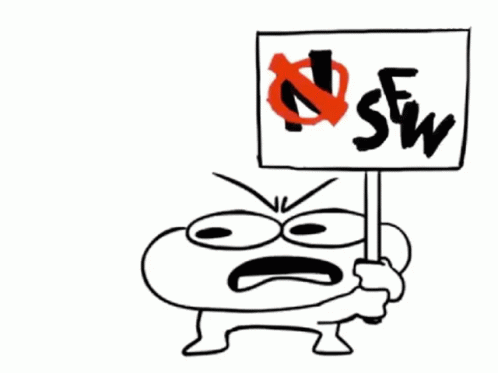 a cartoon character is holding up a sign