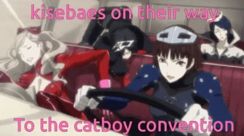 there is a caption that reads, kiebbe on their way to the caboy convention