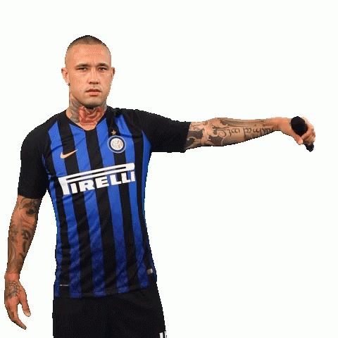 the tattooed soccer player has a blue face