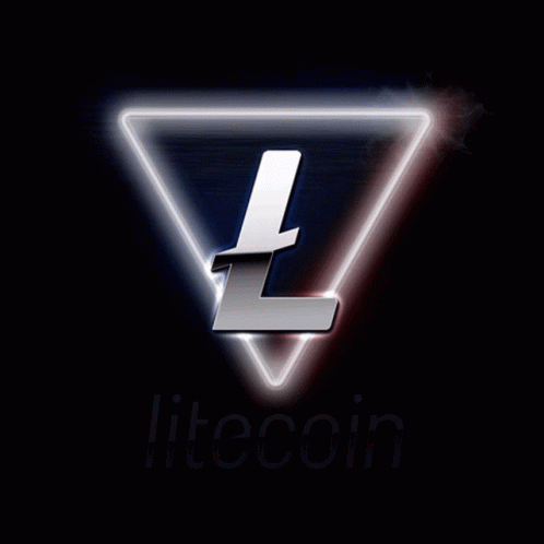 litecoin icon with glowing letters in the background