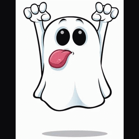 a cartoon style ghost with its arms up