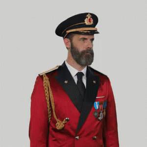 man with beard and uniform in a digital portrait