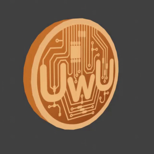 an icon depicting the letter uw on a computer chip
