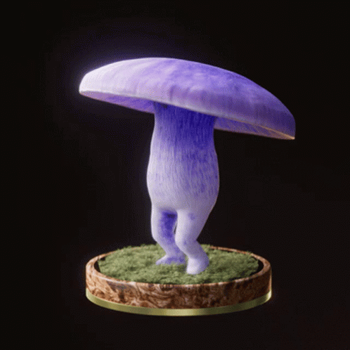 an animated mushroom is shown in this image