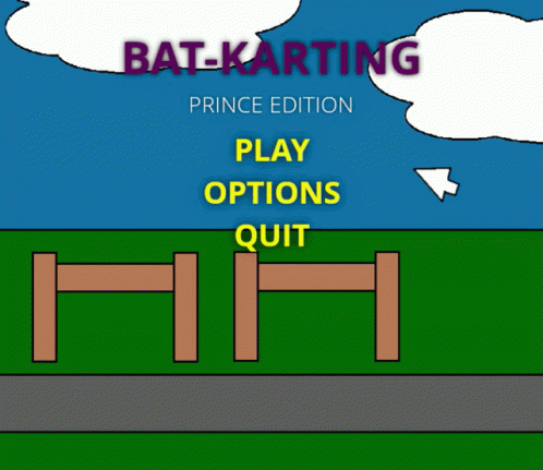 the text on the computer says batting prince edition play options quit out