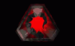 a dark po with a hexagonal shape with blurry image and the blue center of hexagonal object