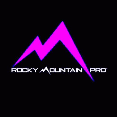 the rocky mountain pro logo on a black background