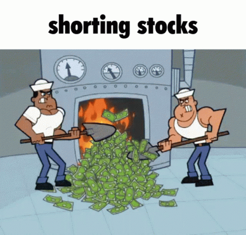 two people are in front of a pile of money